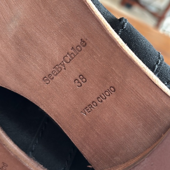 See By Chloe Studded Crosta Boots Women’s Black Suede Booties Gold Stud Size 7.5 - Picture 7 of 13